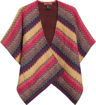 Missoni Zigzag Stripe Cape in 0002 Yellow/Red Multi at Nordstrom
