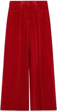 Momoni Wide Broeken - Dames - Wijde Broeken - Rood - M - Broeken