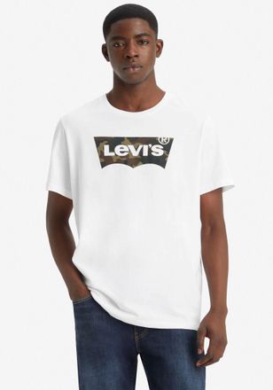 Levi's T-Shirt LEVIS Batwing Logo Tee, Herren, Gr. XL, weiss (hm ssnl filll wei&szlig;), Jersey, Obermaterial: 100% Baumwolle, bedruckt, normal normal, Rundhals, S