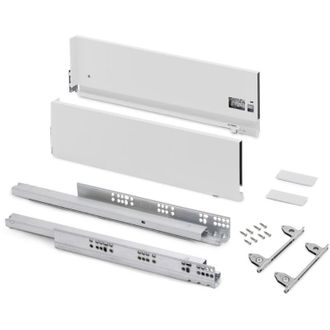 Emuca Caj&oacute;n Exterior Vertex Con Regulaci&oacute;n 3d De Altura 178mm, 40kg, Profundidad 450mm, Acero, Pintado Blanco - Emuca