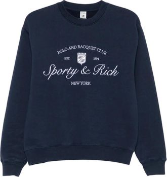 Sporty & Rich Crew Neck Sweater - Dames - Sweatshirts - Blauw - M - Hoodies & sweatvesten