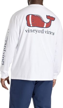Vineyard Vines Big & Tall Football Long-Sleeve T-Shirt in White at Nordstrom, Size 3X Big