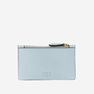 Pinko Love Birds Appliqu&eacute; Leather Card Case - Blue