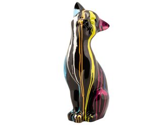 Schubiger M&ouml;bel Skulptur Sitzende Bunte Katze 1
