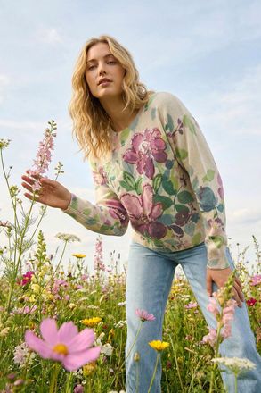 Roman Floral Sequin Knit Jumper