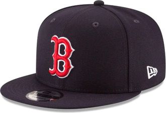New Era x MLB Mens Boston Red Sox Basic 9Fifty Snapback Hat Navy/Red Adjustable
