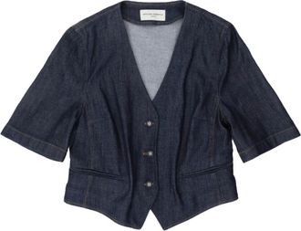 Officine G&eacute;n&eacute;rale Light Jackets, female, Blue, L, Blue Jackets with Wide Sleeves