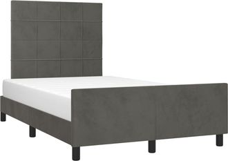 vidaXL Vidaxl - Estructura De Cama Sin Colch&oacute;n Terciopelo Gris Oscuro 120x200cm