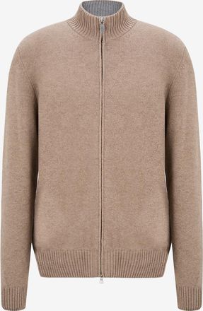 Gran Sasso Kaschmir-Cardigan mit Stehkragen und Reissverschluss