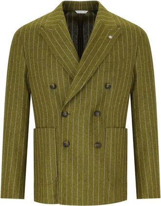 Manuel Ritz GIACCA DOPPIOPETTO GESSATA VERDE MANUEL RITZ