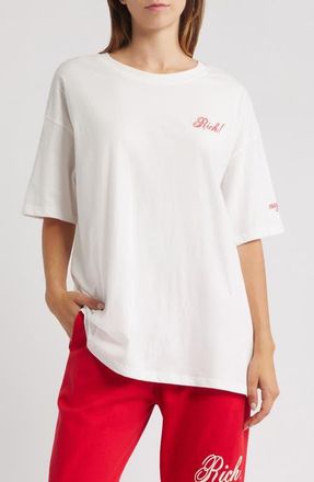 The Mayfair Group Rich in Life Oversize Graphic T-Shirt in White at Nordstrom, Size Medium
