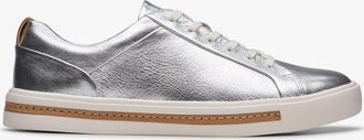 Clarks Womens Un Maui Lace Metallic Trainers - Silver - Size UK 3.5
