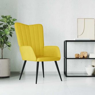 vidaXL Sill&oacute;n De Relax De Terciopelo Amarillo Mostaza Vidaxl