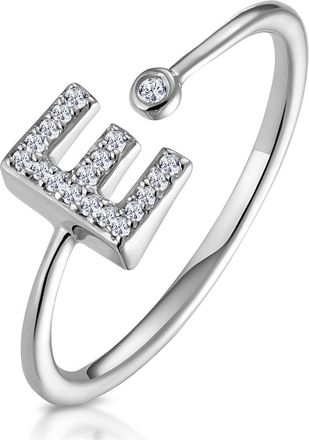 The Diamond Store Diamond Initial E Ring 0.07ct set in 9K White Gold