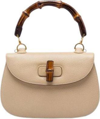 Gucci Pre-owned Bamboo Night - Dames - Vintage Handtas - Beige - ONE Size - Leer - Vintage