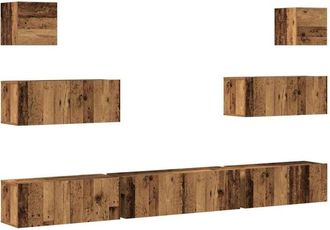 vidaXL Vidaxl - 7 Piece tv Cabinet Set Wall-mounted Old Wood Engineered Wood