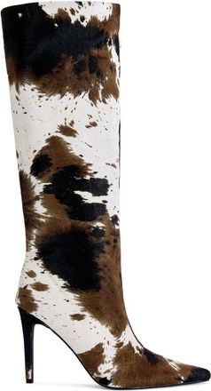 Azalea Wang Syreali Genuine Leather Stiletto Boot in Cow at Nordstrom, Size 8