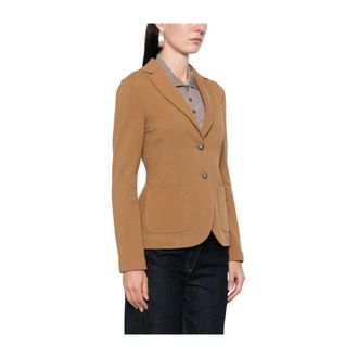 Circolo 1901 Jassen, Dames, Bruin, L, Katoen, Cashmere Touch Slim Fit Jacket