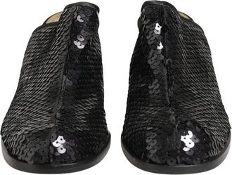Dolce & Gabbana Black Sequined Mules Womens Shoes