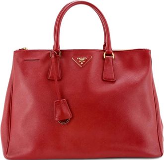 Prada Lux Saffiano leren grote shopper met dubbele rits - Rood