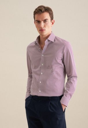Seidensticker Businesshemd SEIDENSTICKER Slim, Herren, Gr. S (38), normale &Auml;rmell&auml;ngen, pink, 60% Baumwolle, 35% Polyester, 5% Elasthan, bedruckt, slim fit, 2-Knopf