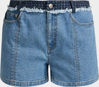 Cinq &agrave; Sept Vinny Denim Boucl&eacute; Shorts