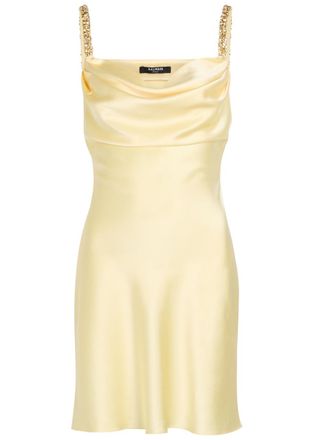 Balmain Crystal-embellished Silk Mini Dress - Yellow - 38 (UK10 / S)