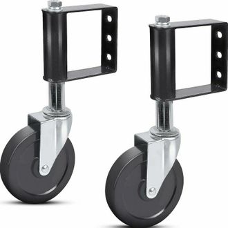 OEM Juego De 2 Ruedas De Puerta De Resorte Npterbl En Caucho Resistente, 100 Kg, 100 Mm, Con Placa De Montaje Universal