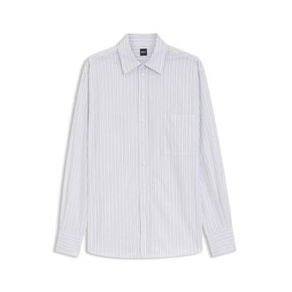 BOSS Relaxed-fit blouse in striped cotton poplin