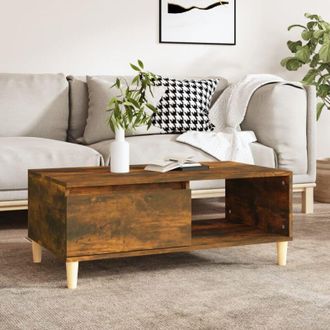 vidaXL Vidaxl - Mesa De Centro Madera Contrachapada Roble Ahumado 90x50x36,5 Cm