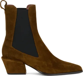 PARIS TEXAS Womens Ankle Boots Pointed Suede Tundra Calfskin