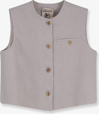 Semicouture Gilet in lino - SEMICOUTURE - gender_Woman