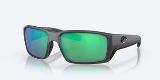 Costa Unisex Fantail Pro Polarized Wrap Sunglasses In Matte Gray Green Mirror