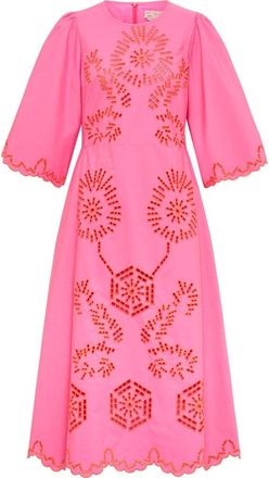 Maison Common Embroidered Poplin Dress in Pink at Nordstrom, Size 42