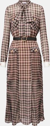 Self Portrait Abito midi in chiffon a quadri