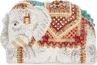 Judith Leiber Elephant Crystal Embellished Clutch in Silver Rhine Multi at Nordstrom