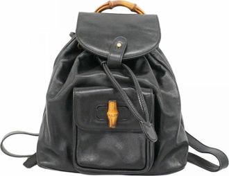 Gucci Black Leather Backpack (Pre-Owned)