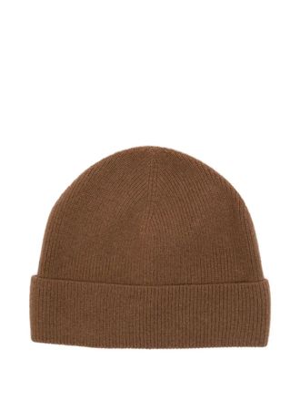 Sandro cashmere turn-up knitted beanie - men - Cashmere - One Size - Brown