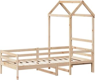 vidaXL Sof&aacute; Cama Con Techo Madera Maciza De Pino 90x200 Cm Vidaxl