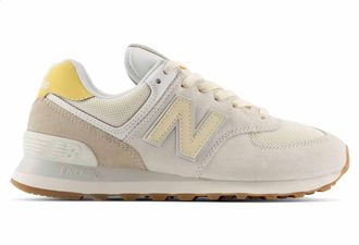 New Balance Womens 574 Sneaker In Sea Salt Yellow