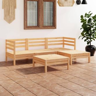vidaXL Juego De Muebles De Jard&iacute;n 5 Piezas Madera Maciza Pino Vidaxl