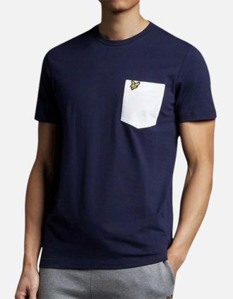 Lyle & Scott Mens Lyle & Scott Mens T Shirts Pocket Logo Crew Neck Summer Beach Cotton Tee NEW - Navy - Size: 40