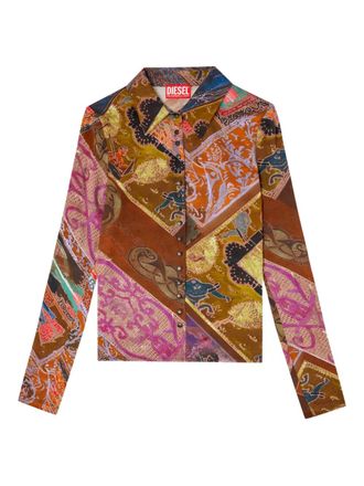 Diesel C-Amelia shirt - women - Viscose/Elastane - 38 - Brown