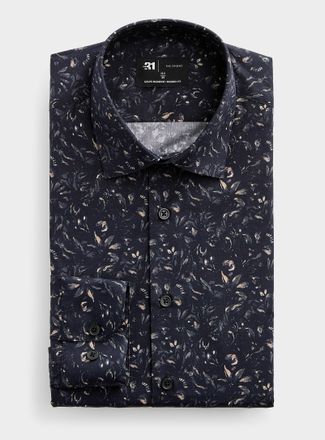 Le 31 Mens Night foliage shirt Modern fit