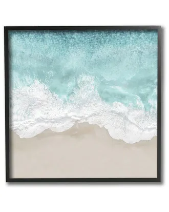 Stupell Industries Sea Foam Sandy Beach Soft Blue Coast Wall Art Print