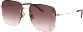 Saint Laurent Womens Sunglasses Sl312 M Gold-Brown Gold-Gold-Brown Metal Gold/gold/brown