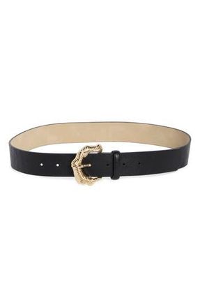 Steve Madden Textured Buckle Faux Leather Belt in Black at Nordstrom Rack, Size X-Large