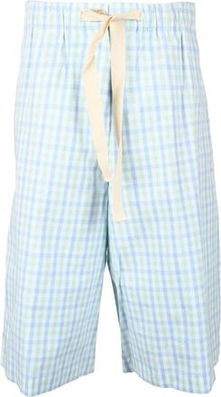 Semicouture Elegante Pantalone in Acetaat-Polyester Mix - Dames - Korte Broeken - Blauw - M - Polyester - Korte Broeken