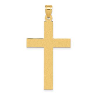 Diamond2Deal 14k Yellow Gold Sandblasted Cross Pendant