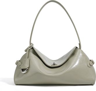Generic Genuine Leather Womens Shoulder Bag Cowhide Leather Handbag Large (Light Green)